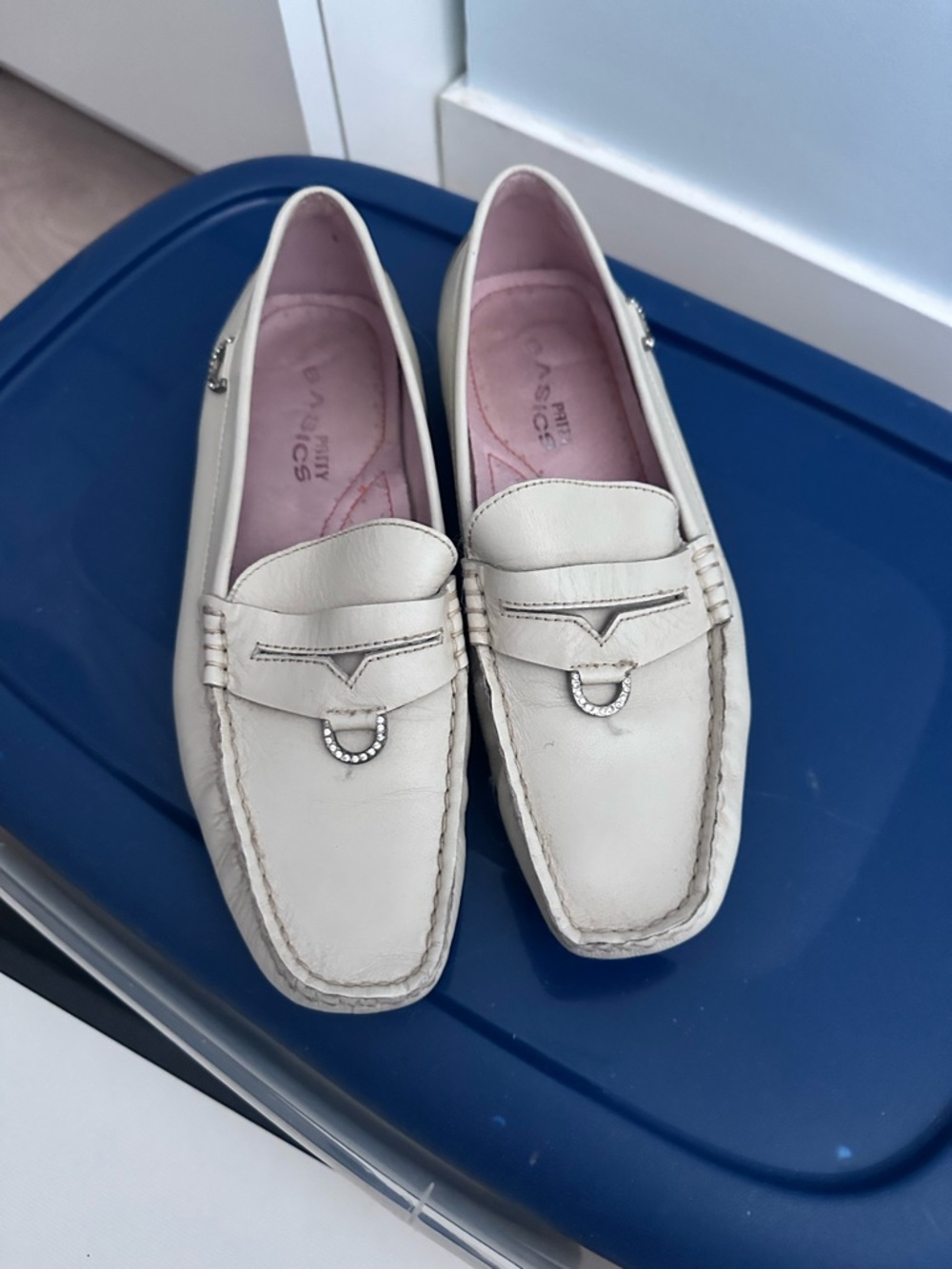 Comfort Classics Ivory Leather Slip-On Loafers